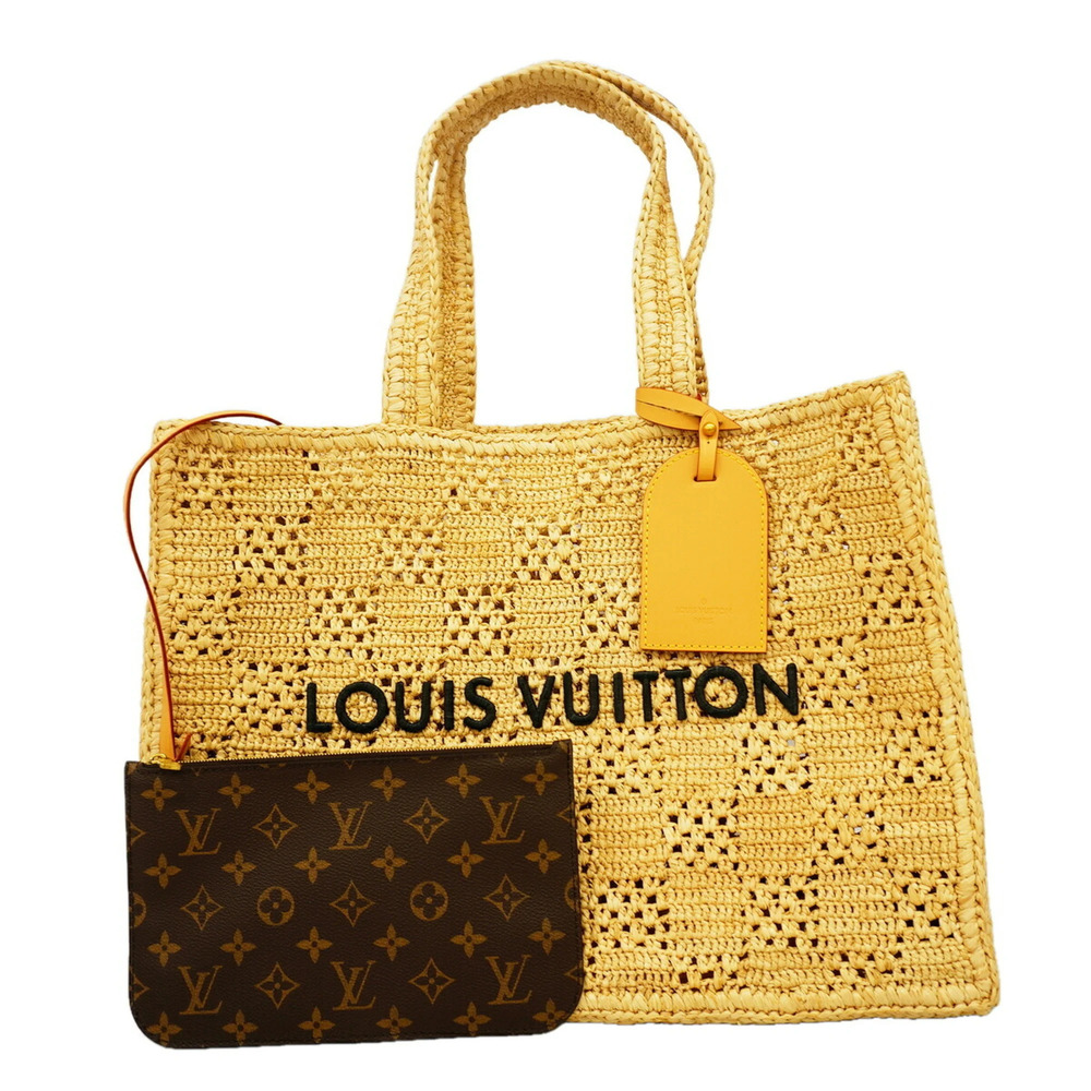 Louis Vuitton Damier Raffia Summer Shopper Tote MM M25008 Natural Beige (Men'...